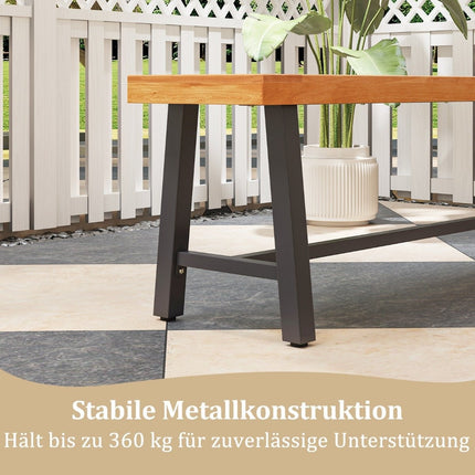 Gartenbank wetterfeste 3er Bank bis 360kg Parkbank aus Akazienholz und Metall 1 Stück