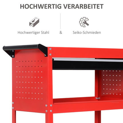 Rote Gartenbank, 60 kg Tragkraft, wetterfest und stabil
