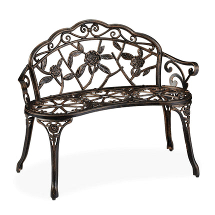 Banc de jardin avec des roses