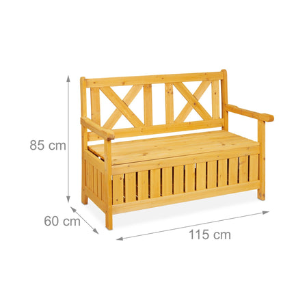 Banc de jardin avec rangement