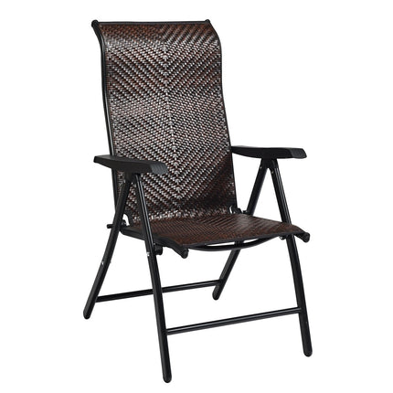 Gartenstuhl Polyrattan Klappstuhl mit 5-fach verstellbarer Rückenlehne 69 x 58 x 85 - 112 cm
