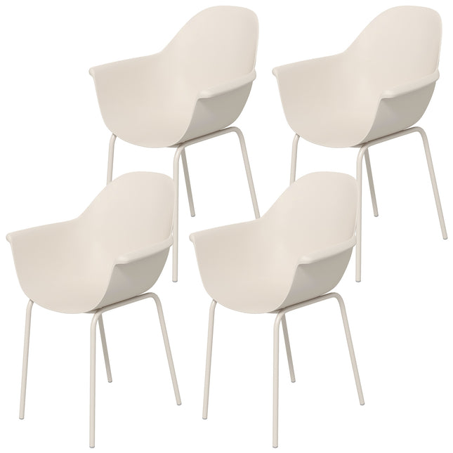Stapelbare Gartenstühle, 4er-Set – grau, belastbar bis 120 kg
