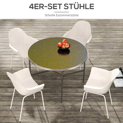 Stapelbare Gartenstühle, 4er-Set – grau, belastbar bis 120 kg