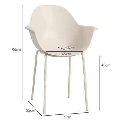 Stapelbare Gartenstühle, 4er-Set – grau, belastbar bis 120 kg
