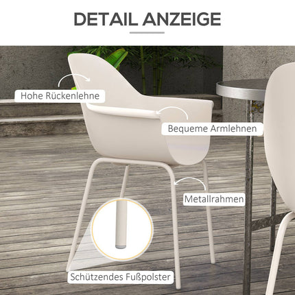 Stapelbare Gartenstühle, 4er-Set – grau, belastbar bis 120 kg