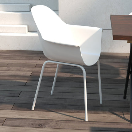 Stapelbare Gartenstühle, 4er-Set – grau, belastbar bis 120 kg