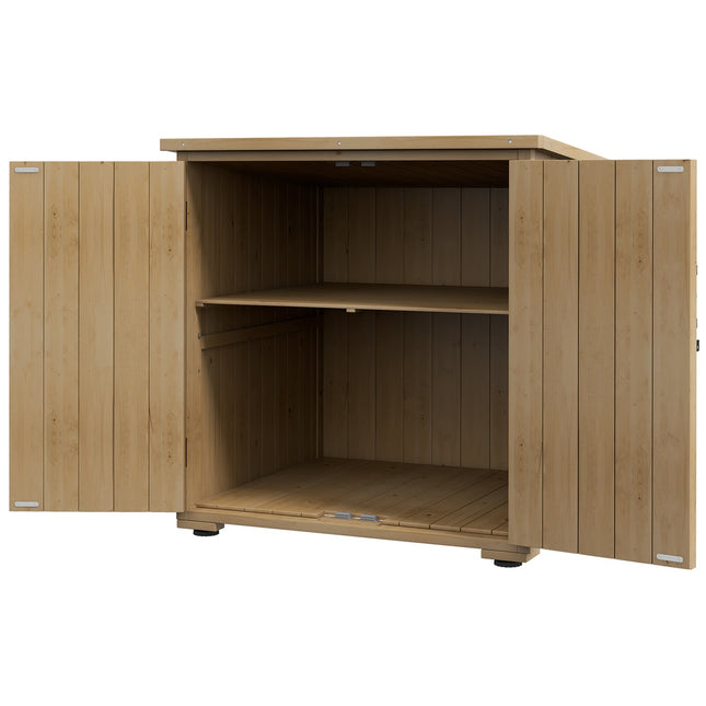 Wetterfester Geräteschuppen aus Holz - Doppeltür, 77,5 x 88 x 90 cm