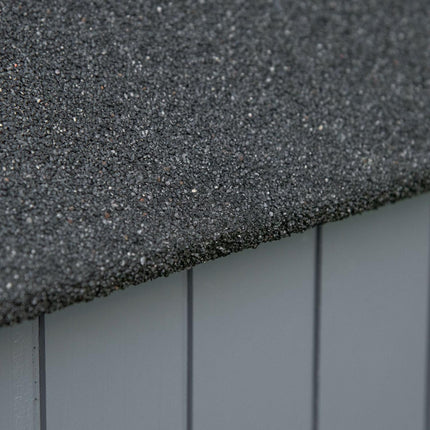Gartengerätehaus aus Holz, grau und schwarz, 129x52x180 cm