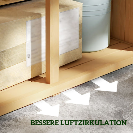 Gartengerätehaus aus Holz, Bitumendach, 4 Fächer