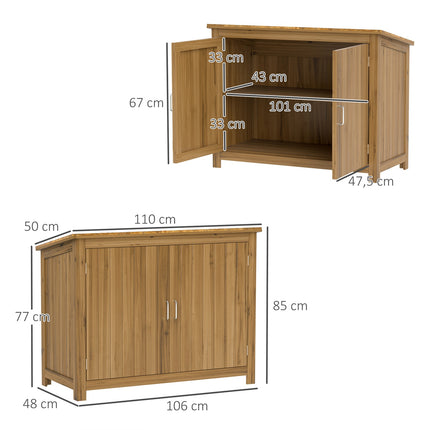 Wetterfester Garten-Geräteschuppen aus Holz mit Regalen 110x50x85 cm