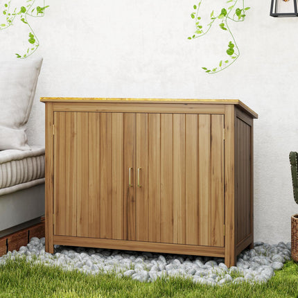 Wetterfester Garten-Geräteschuppen aus Holz mit Regalen 110x50x85 cm