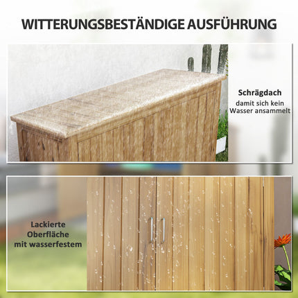 Wetterfester Garten-Geräteschuppen aus Holz mit Regalen 110x50x85 cm