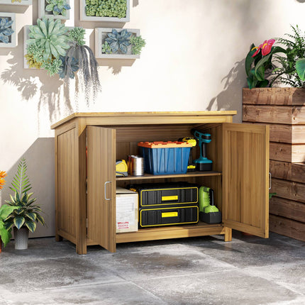 Wetterfester Garten-Geräteschuppen aus Holz mit Regalen 110x50x85 cm