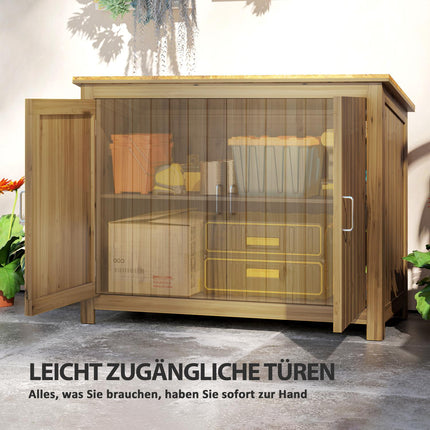 Wetterfester Garten-Geräteschuppen aus Holz mit Regalen 110x50x85 cm