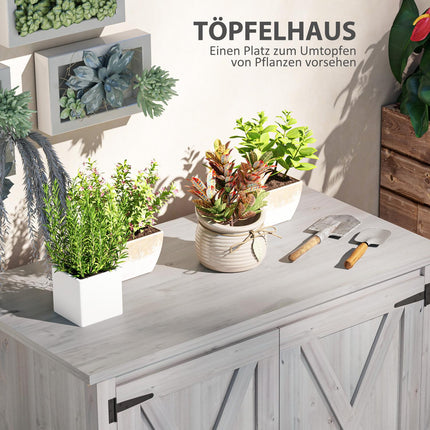 Gartengeräteschuppen aus Holz – wetterfest mit Regalen 110x60x88,5 cm