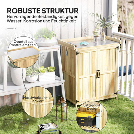 Gartengerätehaus aus Holz, wetterfest, 74x43x88cm
