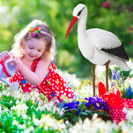 Gartenfigur Storch