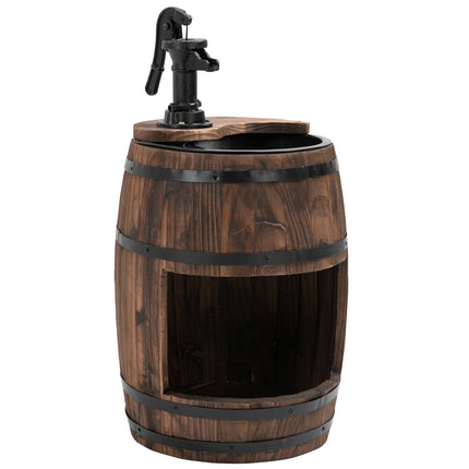 Gartenbrunnen aus Holz und Metall mit Wasserfall, Ø32x58,5cm