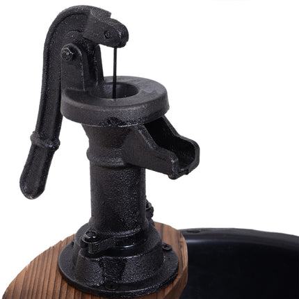 Gartenbrunnen aus Holz und Metall mit Wasserfall, Ø32x58,5cm