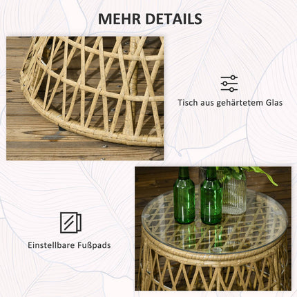 Gelbe 3-teilige Garten-Bistrogarnitur mit Kissen