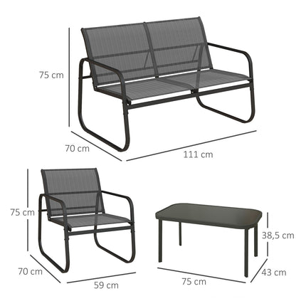 Gartengarnitur für draußen – 4-teilige Terrassenmöbel aus Netzgewebe