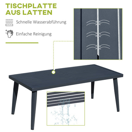 4-teiliges Terrassenset aus Polyrattan, grau – wetterfest und modern