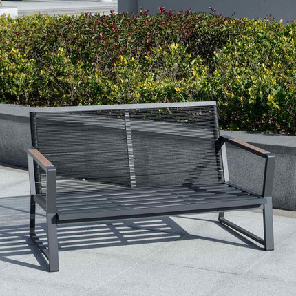 4-teiliges Terrassenset aus Polyrattan, grau – wetterfest und modern