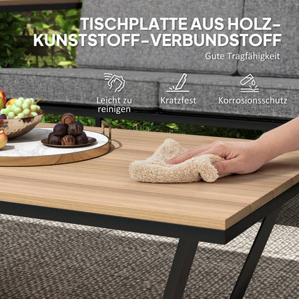 Outdoor-Gartenmöbelset für 4 Personen, wetterfest mit Kissen