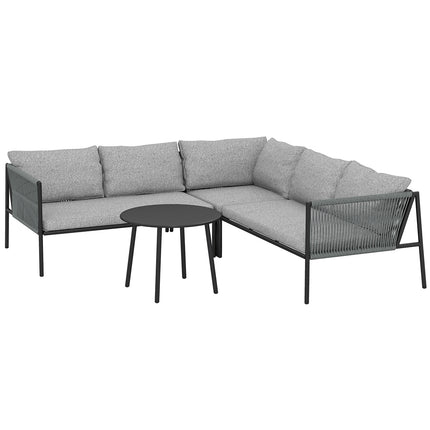 Outdoor Poly Rattan Lounge Set, wetterfeste Sitzgelegenheit für 6 Personen