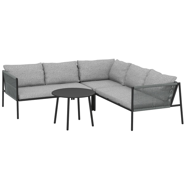 Outdoor Poly Rattan Lounge Set, wetterfeste Sitzgelegenheit für 6 Personen