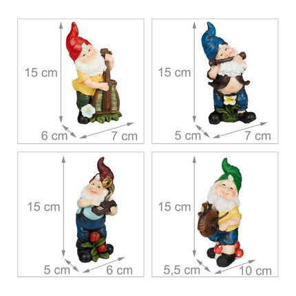 Garden gnomes set with 4 musicians