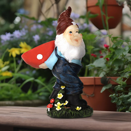 Garden gnome with bird bath