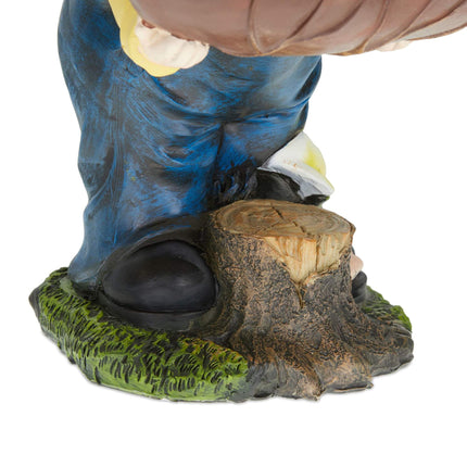 Garden gnome with bird bath