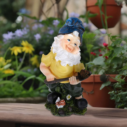Garden gnome with shovel