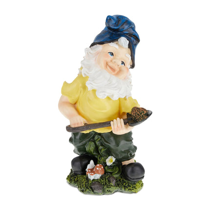 Garden gnome with shovel