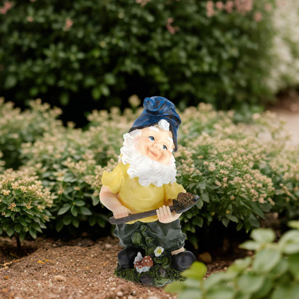 Garden gnome with shovel