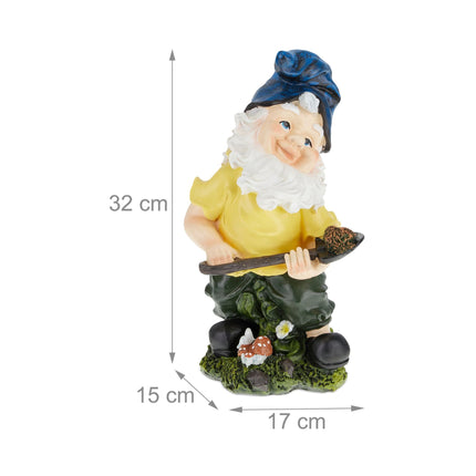 Garden gnome with shovel