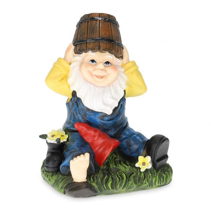 Garden gnome with water bucket