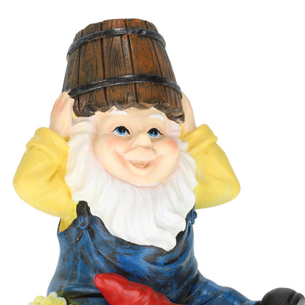 Garden gnome with water bucket