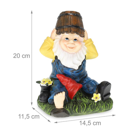 Garden gnome with water bucket