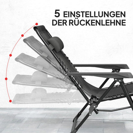 3-teilige klappbare Sonnenliege aus Metall mit Tisch und Stühlen