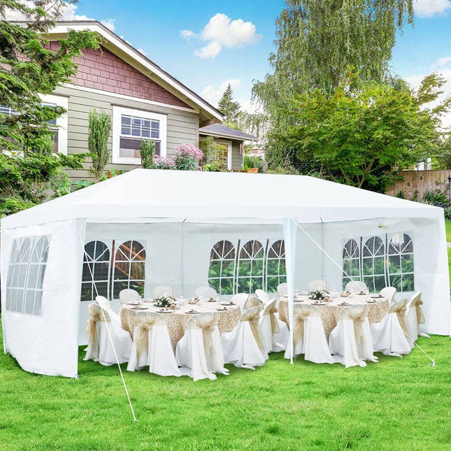 Gartenpavillon Partyzelt mit 4 abnehmbaren Seitenwänden Pavillon Bierzelt UV-Schutz Gartenzelt 3 x 6m