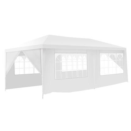Garden pavilion party tent with 4 removable side walls pavilion beer tent UV protection garden tent 3 x 6m