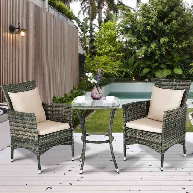 Garten Polyrattan Sitzgruppe Outdoor Sitzgruppe Balkonset mit Sitzkissen