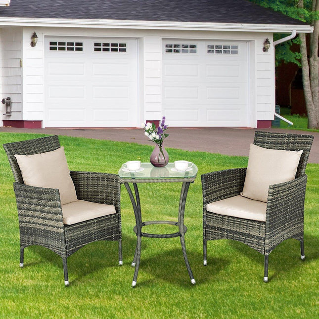 Garten Polyrattan Sitzgruppe Outdoor Sitzgruppe Balkonset mit Sitzkissen