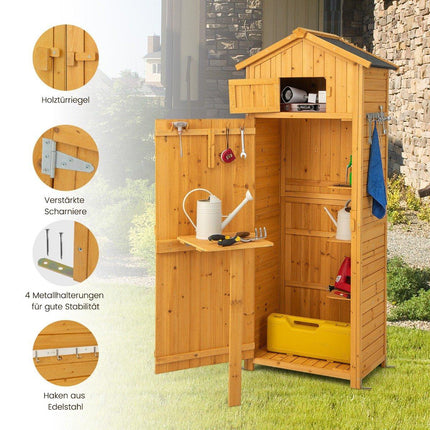 Gartenhaus Geräteschrank für den Außenbereich 75 x 50 x 180,5 cm Natur