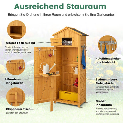 Gartenhaus Geräteschrank für den Außenbereich 75 x 50 x 180,5 cm Natur