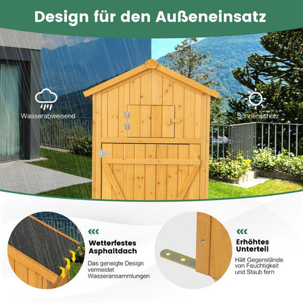 Gartenhaus Geräteschrank für den Außenbereich 75 x 50 x 180,5 cm Natur