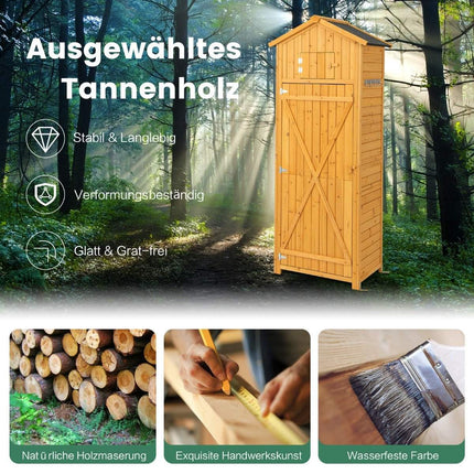 Gartenhaus Geräteschrank für den Außenbereich 75 x 50 x 180,5 cm Natur