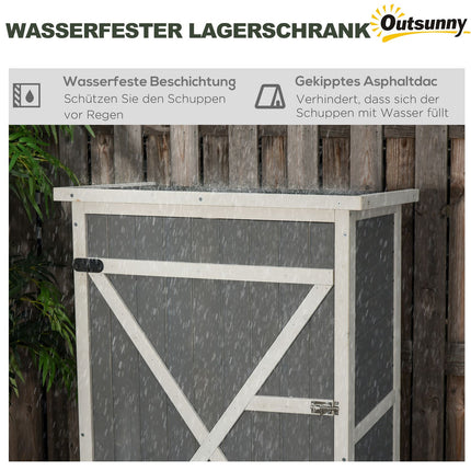 Geräteschrank für Gartenhaus, Fichte, 75x56x115cm, schwarz/grau/weiß